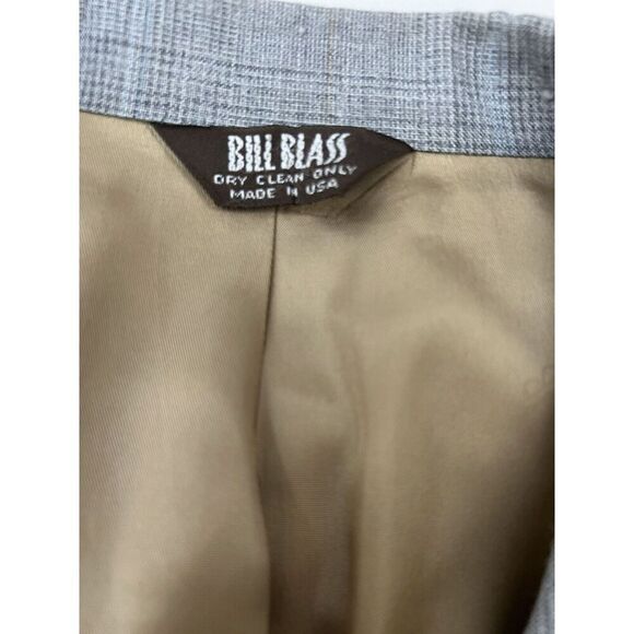Vintage Bill Blass Blazer Plaid Suit Coat Hudsons Size 42R Jacket Gray Glencheck - Picture 8 of 13